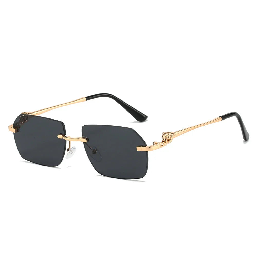 Wild Vision - Randlose Sonnenbrille mit Leopardenmuster