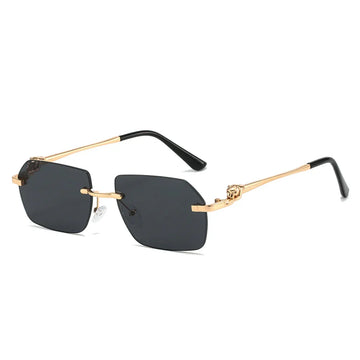 Wild Vision - Randlose Sonnenbrille mit Leopardenmuster